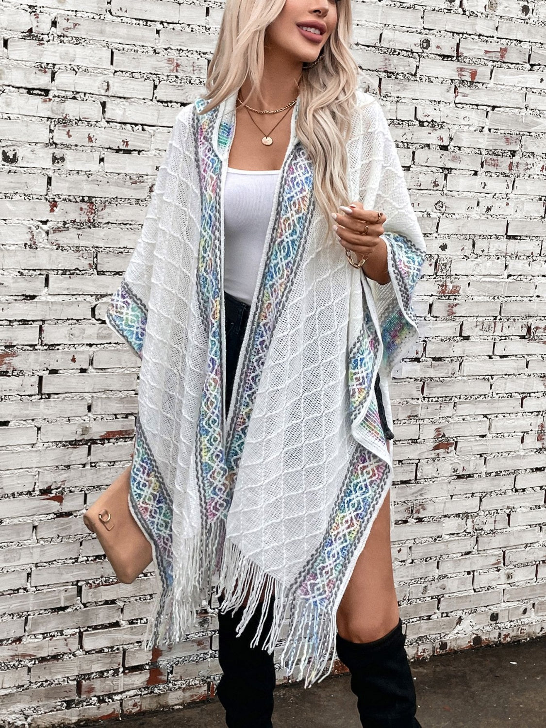"On The Fringe" Hooded Poncho