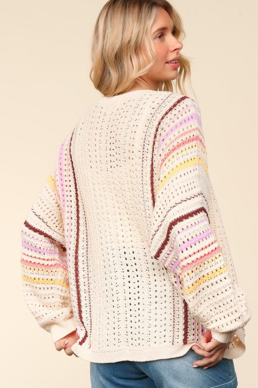 Chloe Crochet Open Front Cardigan