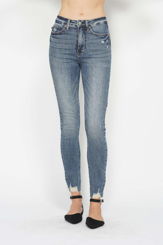 Tummy Control Vintage Wash Skinny Jeans