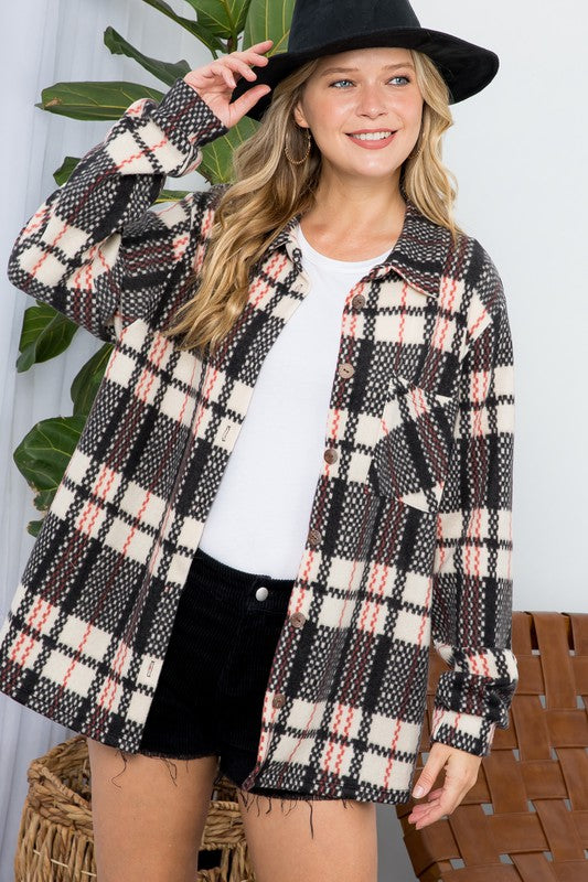 Plaid Button Down Shacket