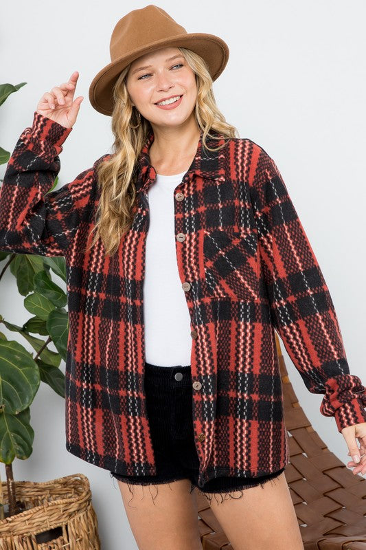 Plaid Button Down Shacket