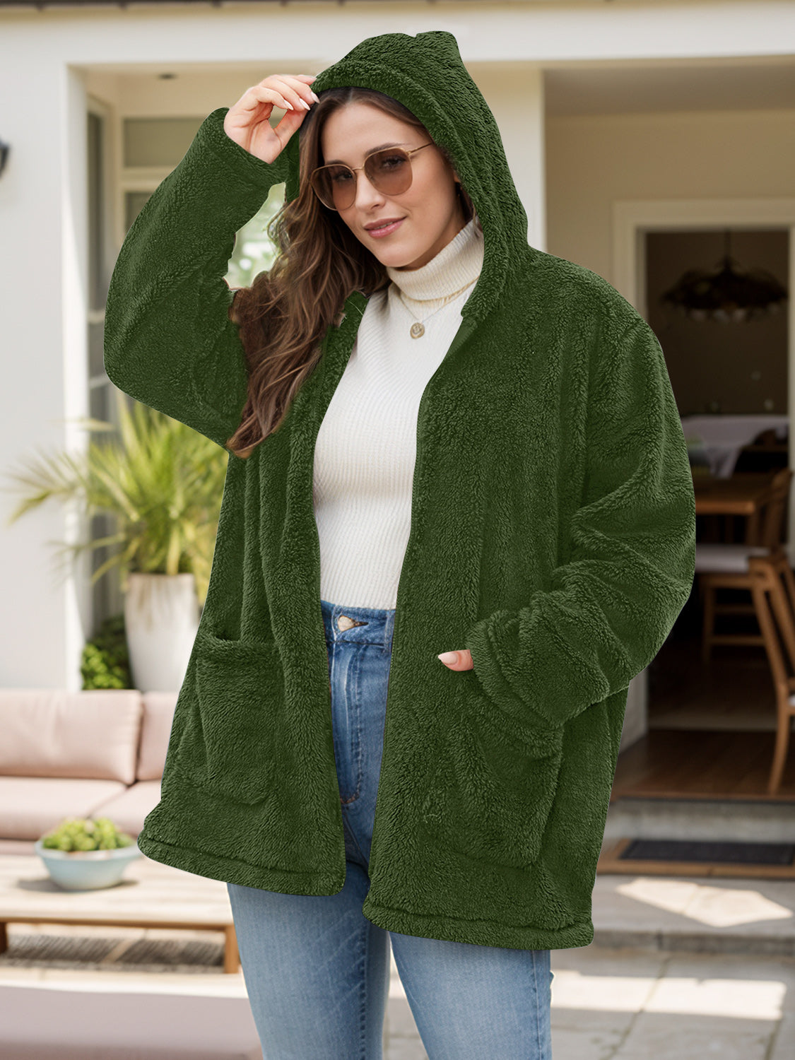 Penny Plus Size Long Sleeve Hooded Jacket