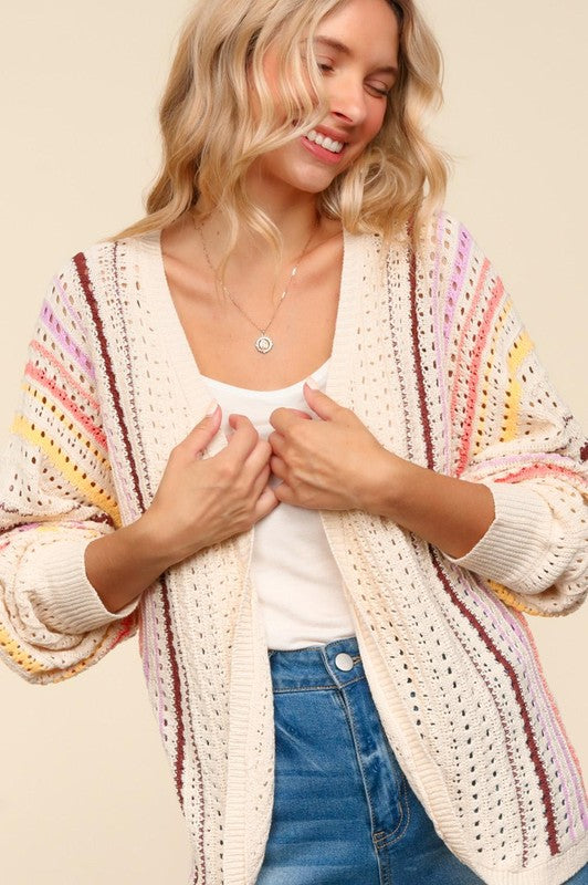 Chloe Crochet Open Front Cardigan