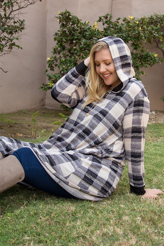 Plaid Hoodie Tunic