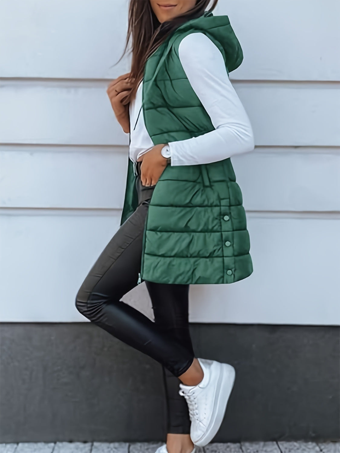 The Carly Zip Up Hooded Vest Coat