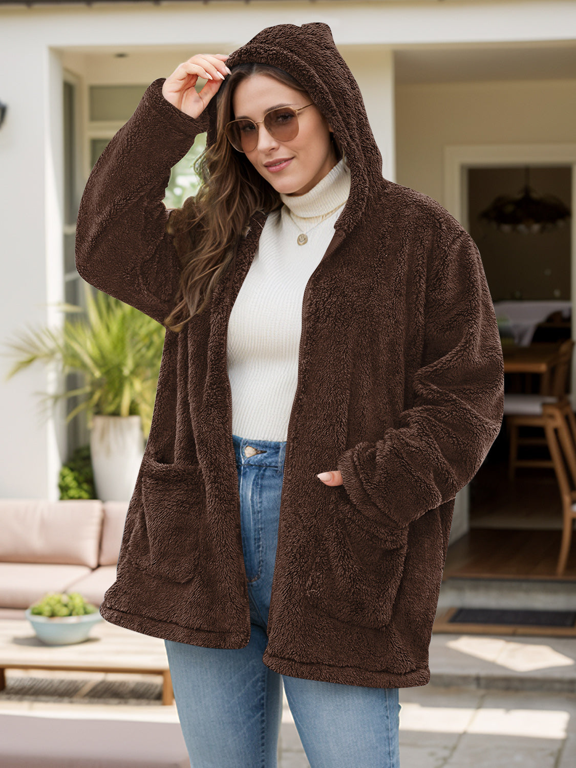 Penny Plus Size Long Sleeve Hooded Jacket