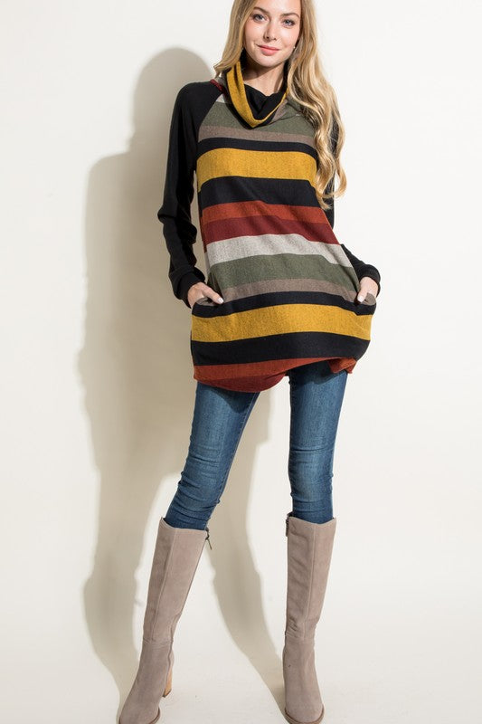 PLUS TURTLE NECK TUNIC TOP