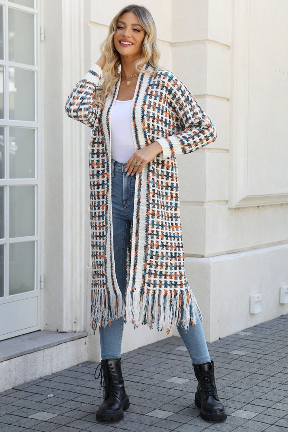 "The Lisa" Multicolored Fringe Hem Cardigan