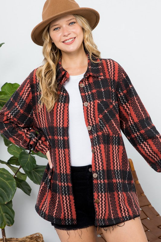 Plaid Button Down Shacket