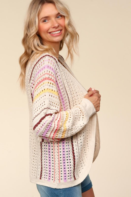 Chloe Crochet Open Front Cardigan