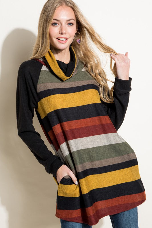 PLUS TURTLE NECK TUNIC TOP