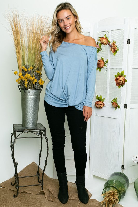 PLUS SOLID ONE SHOULDER TOP