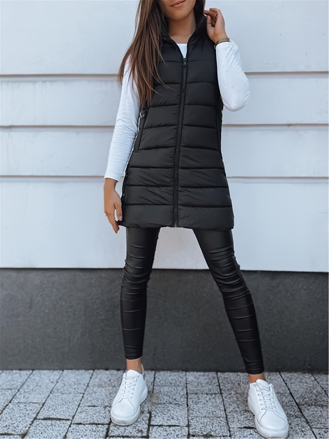 The Carly Zip Up Hooded Vest Coat