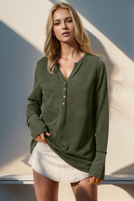 Full Size Thumbhole Long Sleeve Top