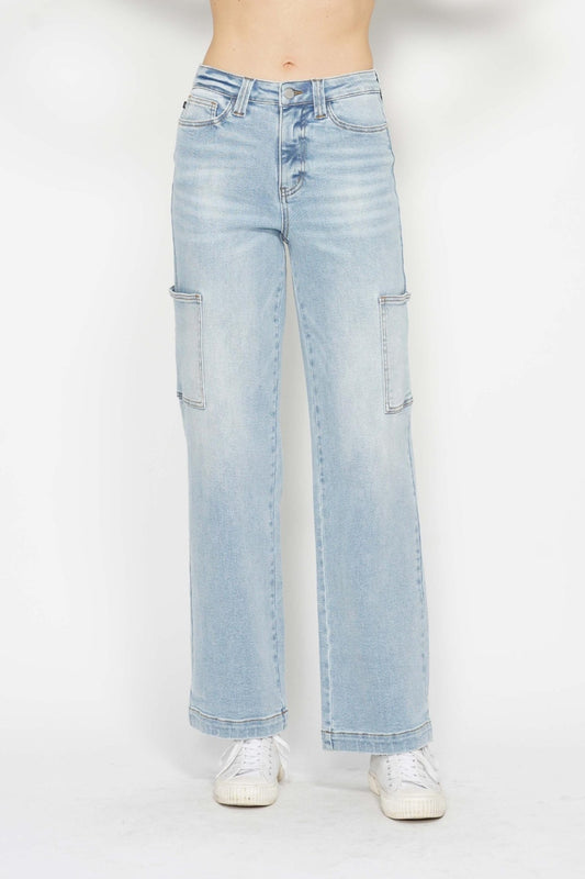 Judy Blue Waist Straight Cargo Jeans