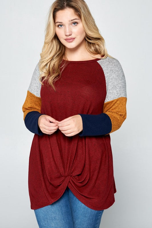 Brushed Color Block Sweater