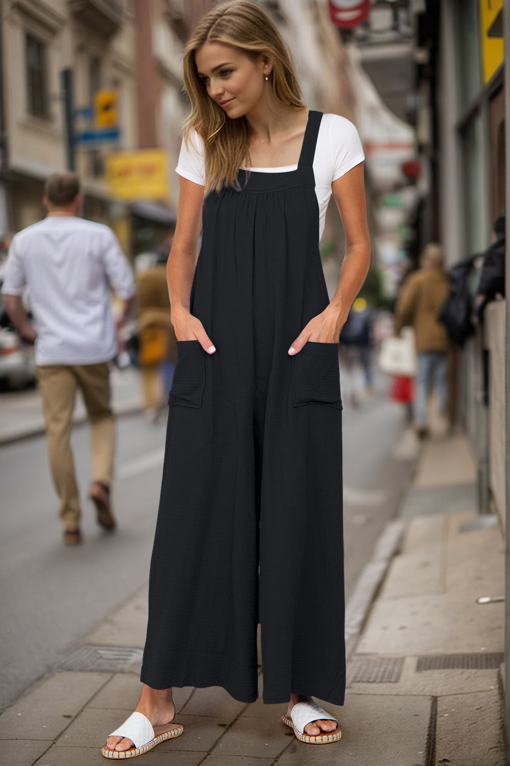 Christi Wide Leg Overalls with Pockets