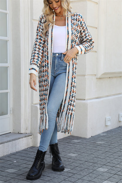 "The Lisa" Multicolored Fringe Hem Cardigan