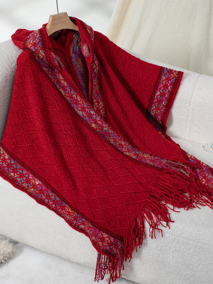 "On The Fringe" Hooded Poncho