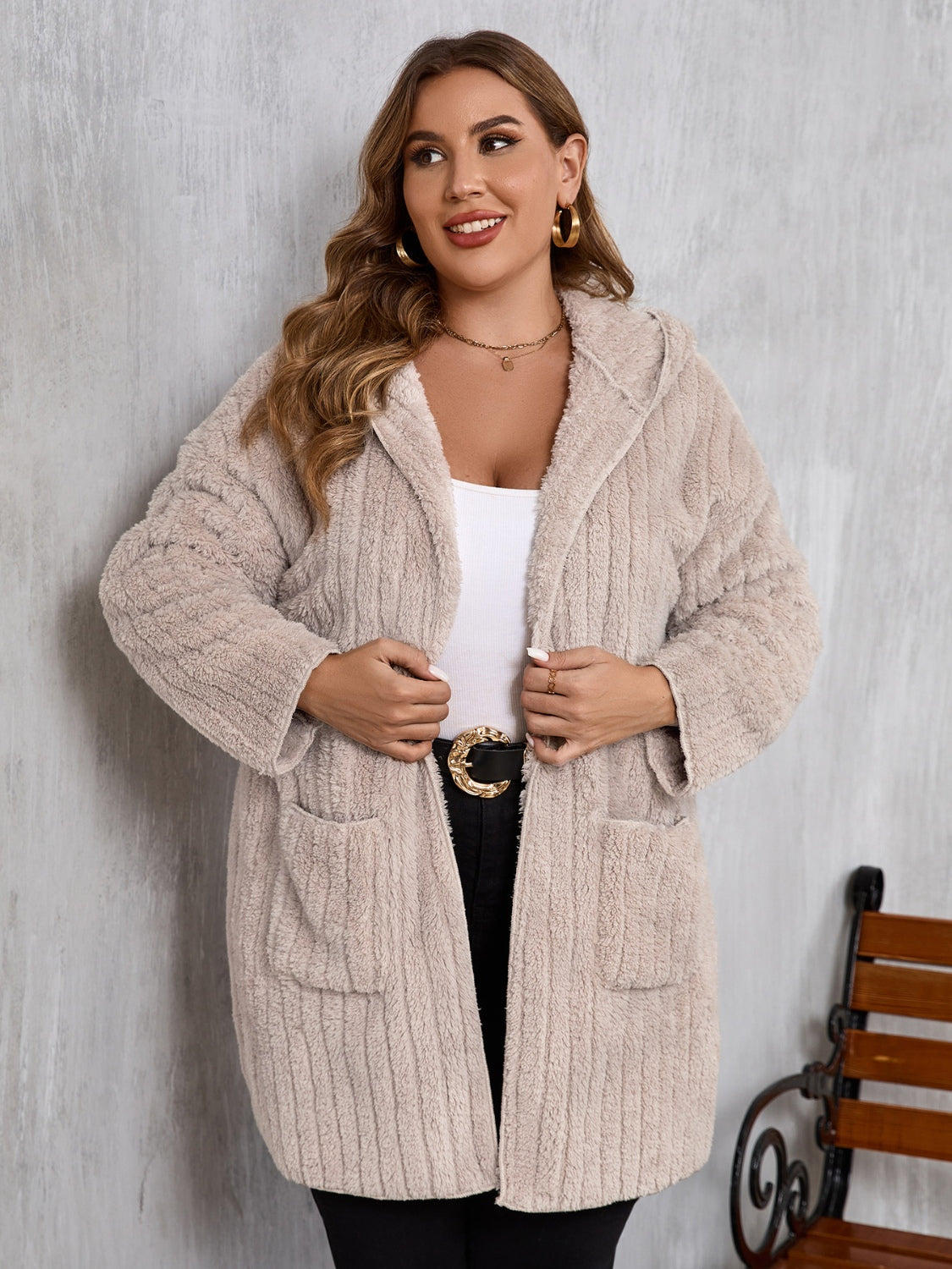 Penny Hooded Fuzzy Jacket