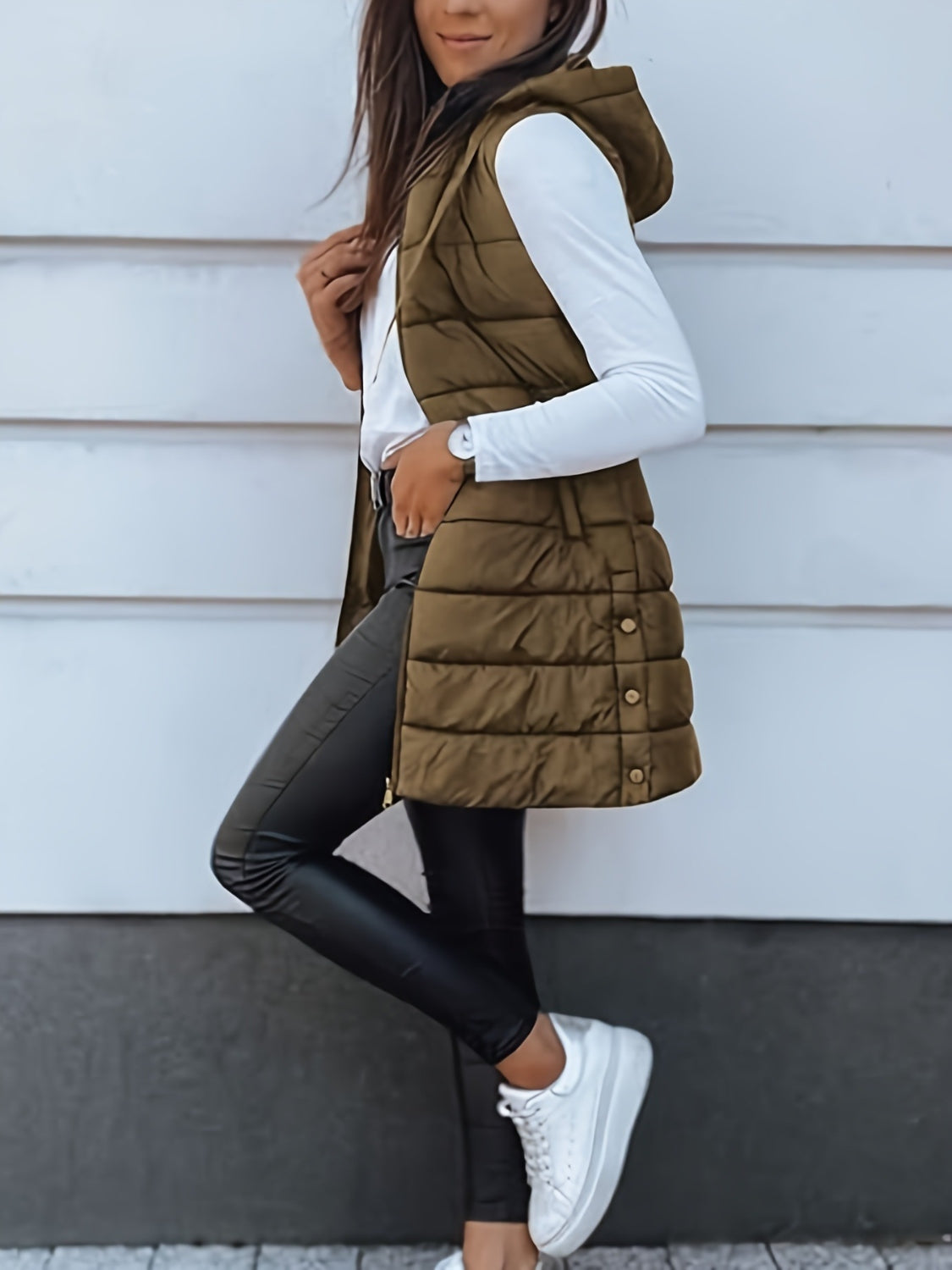 The Carly Zip Up Hooded Vest Coat