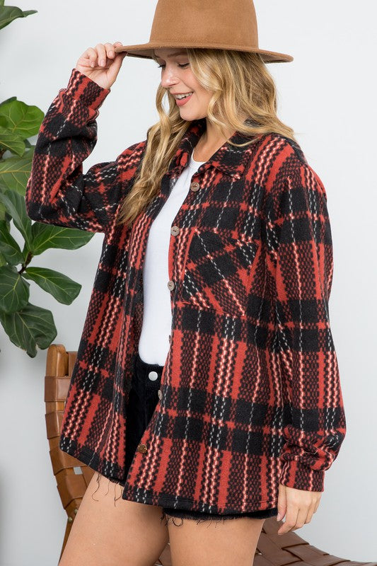 Plaid Button Down Shacket