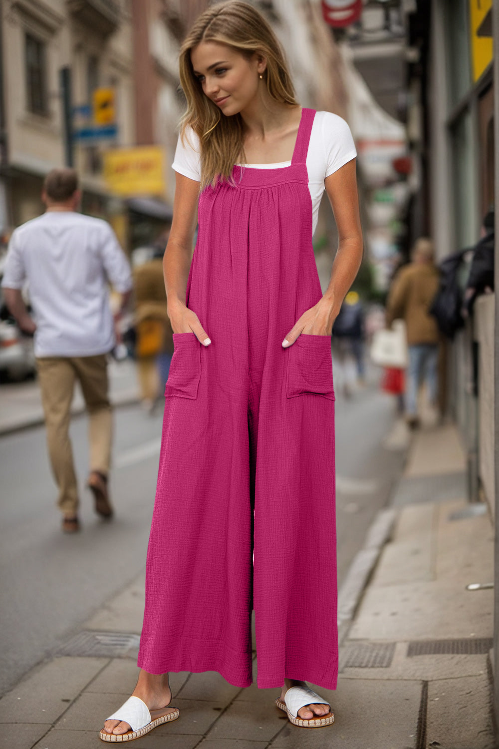 Christi Wide Leg Overalls with Pockets