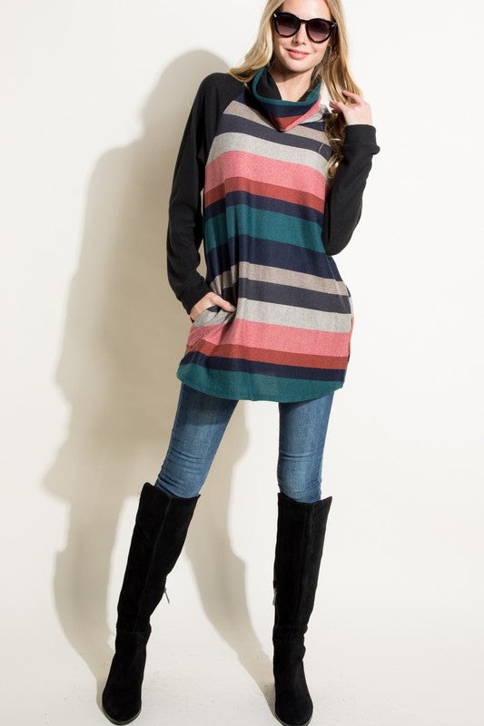 PLUS TURTLE NECK TUNIC TOP