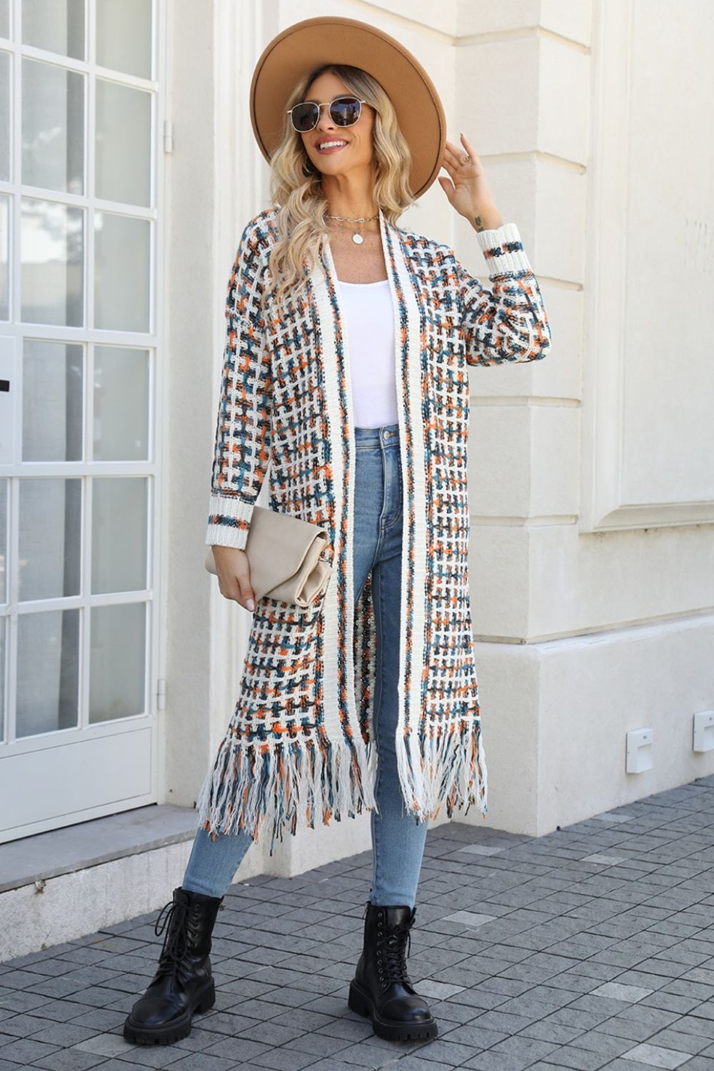 "The Lisa" Multicolored Fringe Hem Cardigan