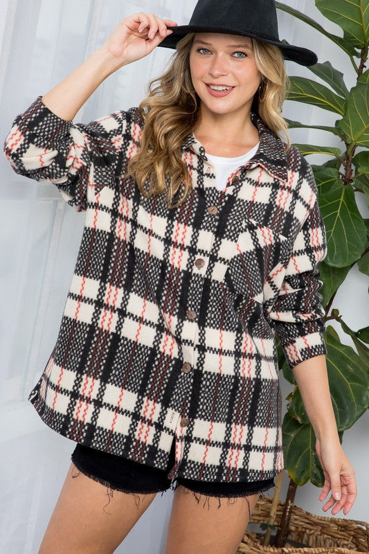 Plaid Button Down Shacket