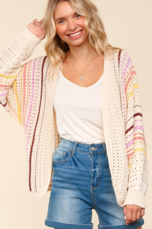 Chloe Crochet Open Front Cardigan