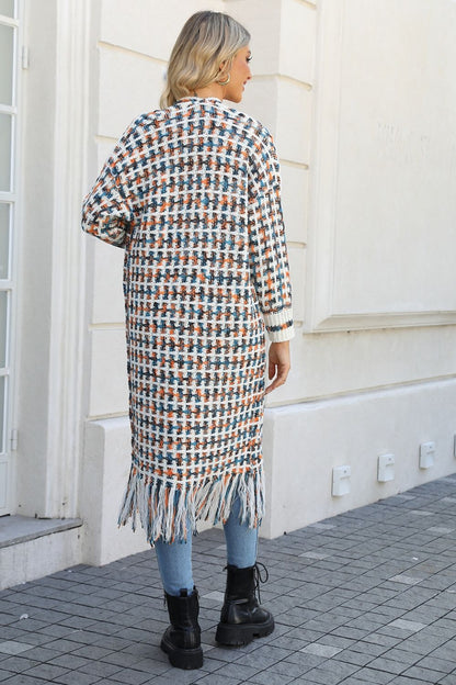 "The Lisa" Multicolored Fringe Hem Cardigan