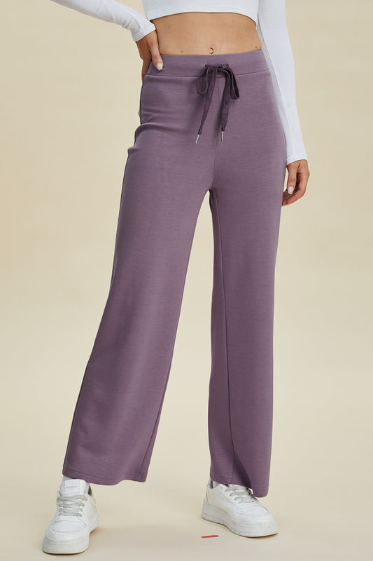 Scuba Drawstring Wide Leg Pants