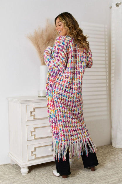 "The Lisa" Multicolored Fringe Hem Cardigan