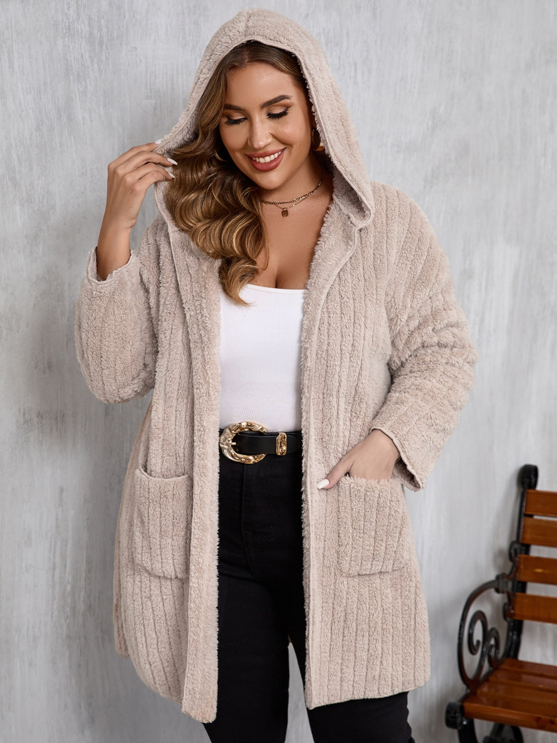 Penny Hooded Fuzzy Jacket