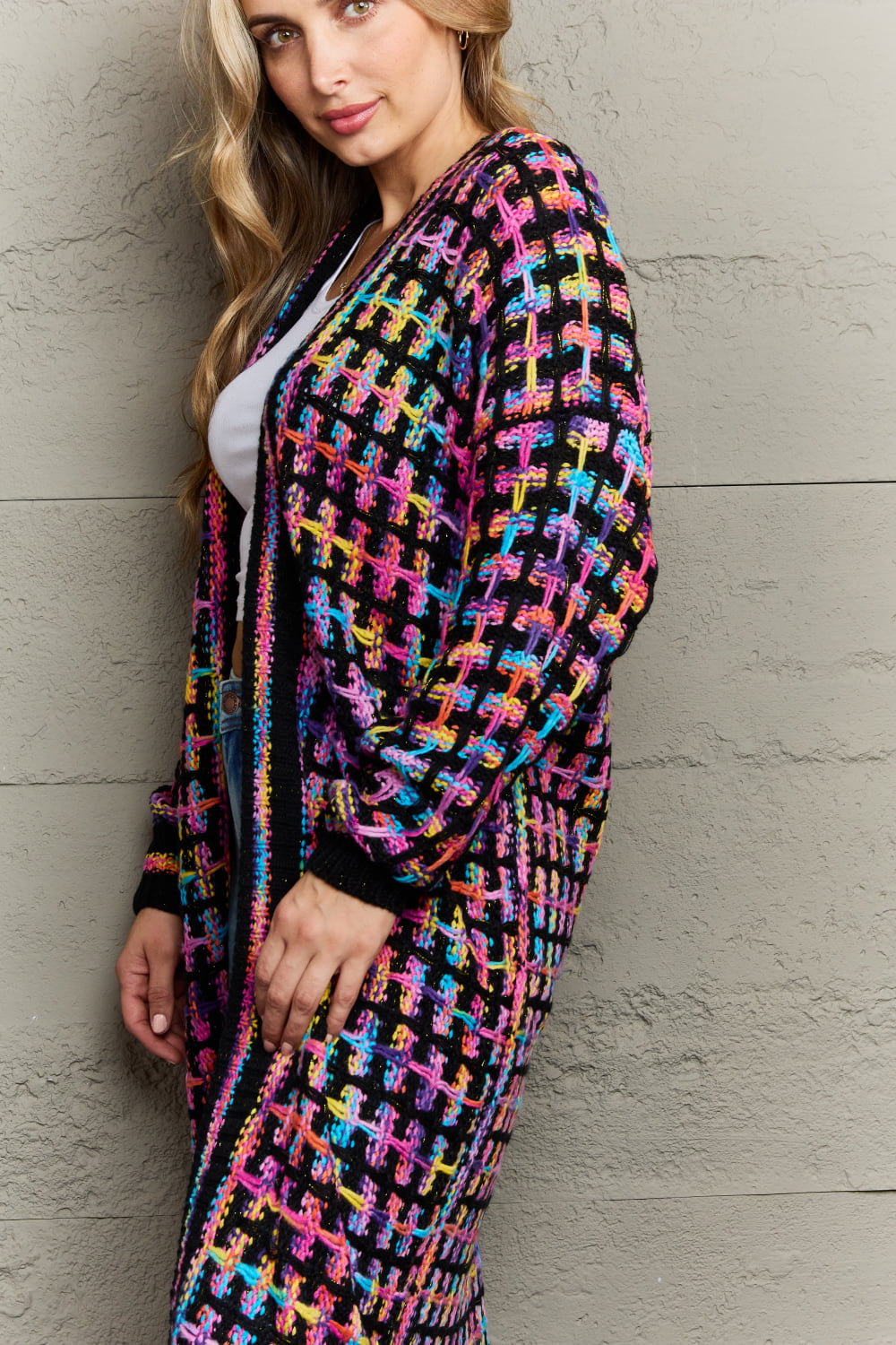 "The Lisa" Multicolored Fringe Hem Cardigan