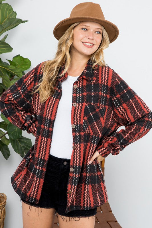 Plaid Button Down Shacket