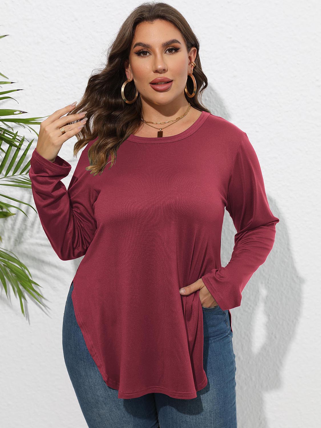 Round Neck Long Sleeve Tee